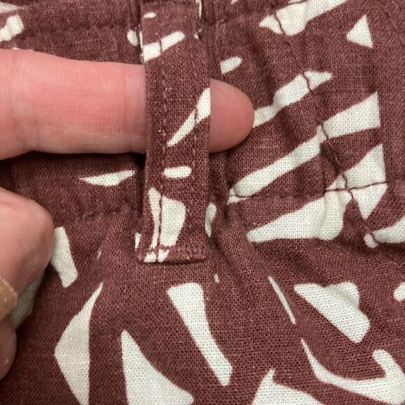 Old Navy NWT Palm print linen blend Pants pull on drawstring pockets - Picture 7 of 14